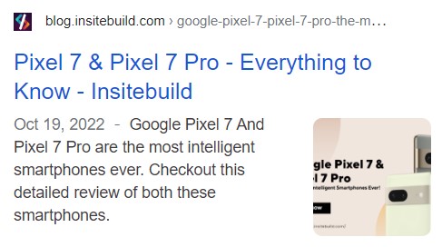 Meta description example on Google search result