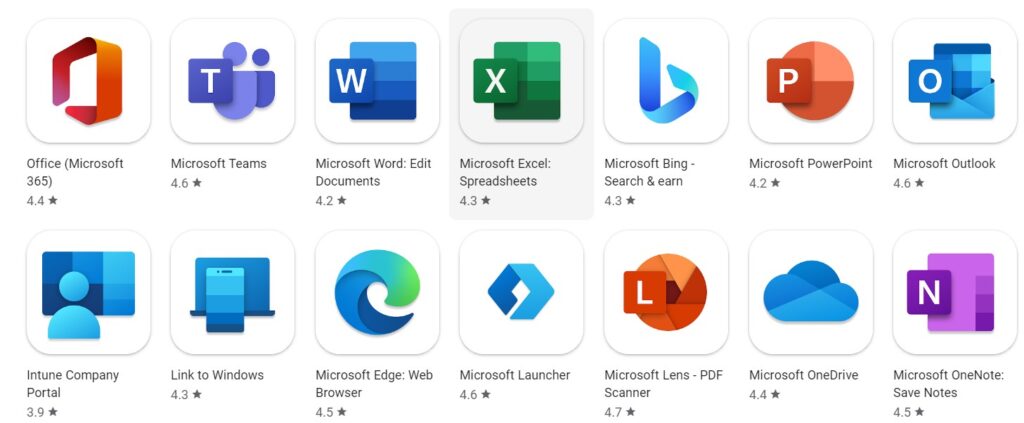 Image of Microsoft Apps - best android productivity apps
